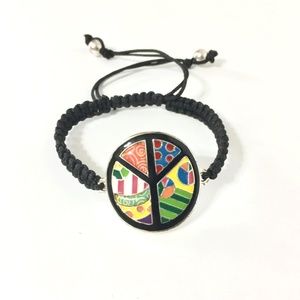 Peace sign bracelet ( colors inspired by the artist Brito ).    NEW ITEM